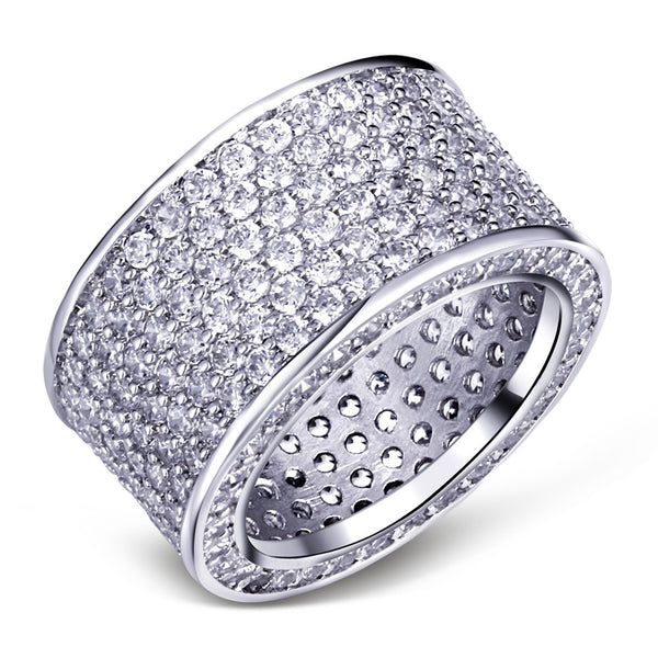 925 Sterling Silver Gemstone Diamond Ring